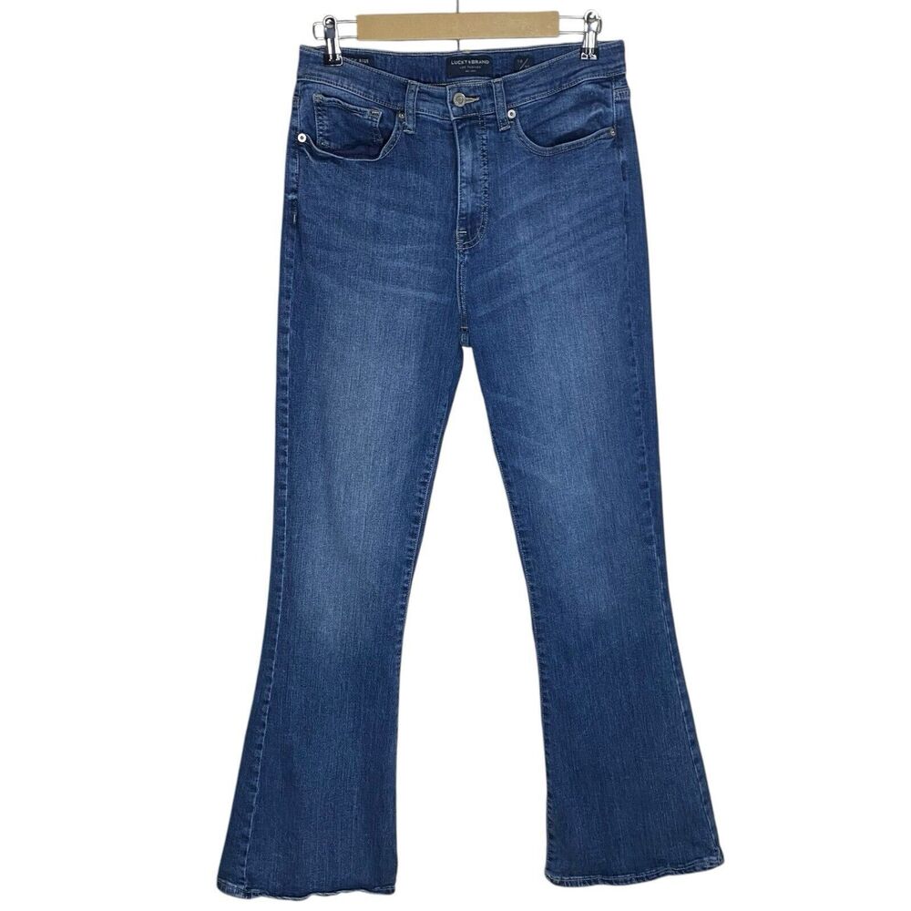 Lucky Brand Jeans Womens 30x32 Blue Stevie High Rise Flare Stretch Denim Boho